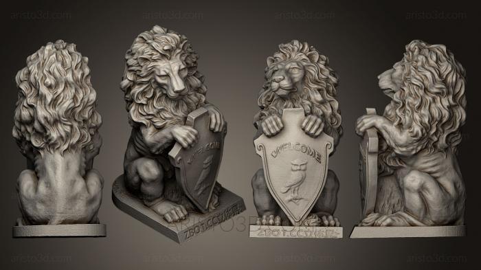 Figurines lions tigers sphinxes (STKL_0209) 3D model for CNC machine